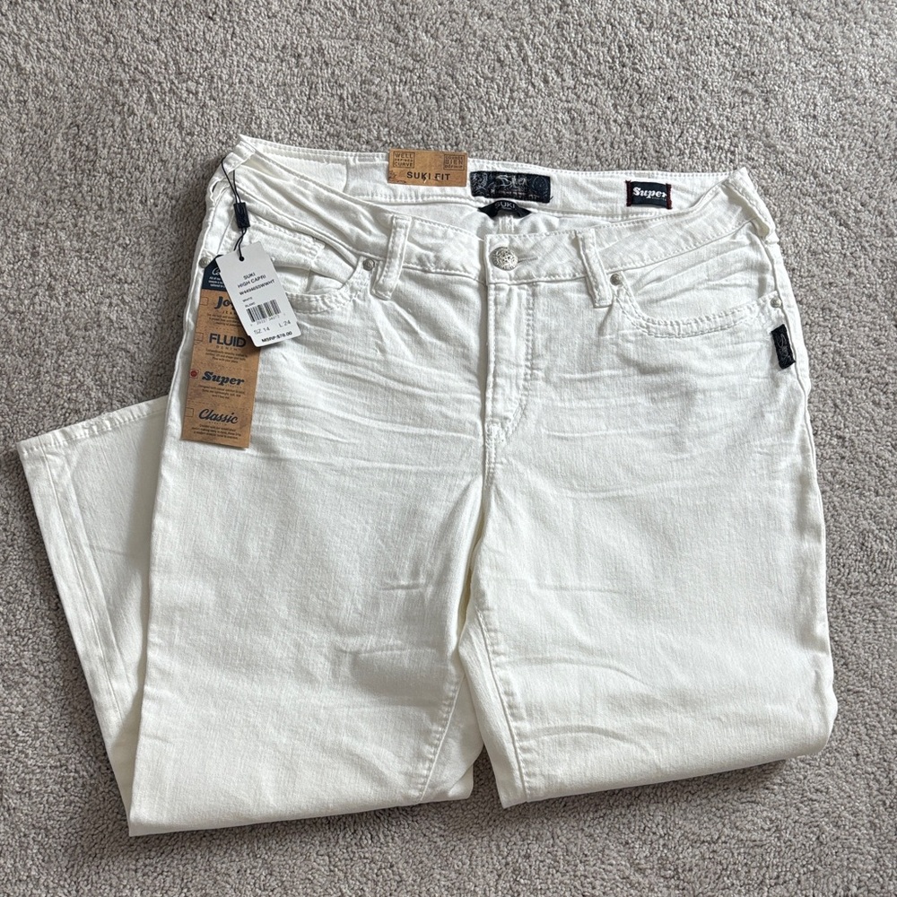Super (Suki fit) Silver White Jeans